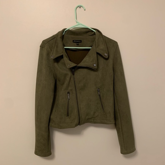 Shinestar Jackets & Blazers - Shinestar Olive green Suede Jacket